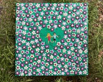 Textured Floral Impasto Painting, 3D Flower Art on Canvas