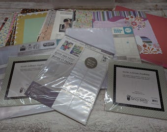 Scrapbook Lot Of Ton Of Pages, Stickers Ect 12x12 Paper With Case