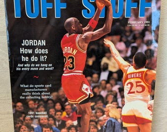 Tuff Stuff Magazine Feb February 1991 Michael Jordan Chicago Bulls w. Postcards