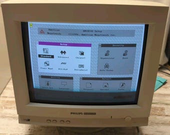 Philips CRTモニター ビンテージ 105S 動作確認済み ビンテージ 1998 レトロゲーム 箱付き