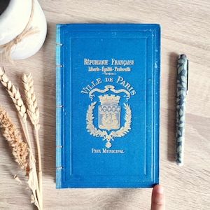 Junk Journal Handgefertigt in Frankreich – Einzigartiges französisches Vintage-Buch, handgebundenes Sammelalbum, Souveniralbum zum Befüllen – Notizbuch – Upcycling