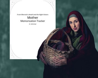 Mother Memorization Opera Role Study Tracker from Menotti&#39;s Amahl and the Night Visitors learning planner
