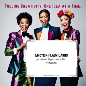 Tarjetas didácticas de emociones para cantantes, actores y adultos (¡más de 100 palabras clave emocionales diferentes!)