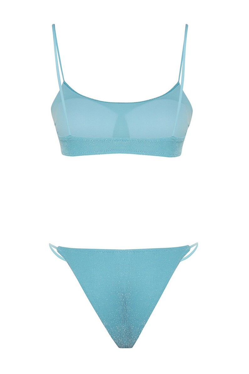 Blue Bikini Sexy Swimwear Shiny Bikini Bikini Set Sexy Etsy