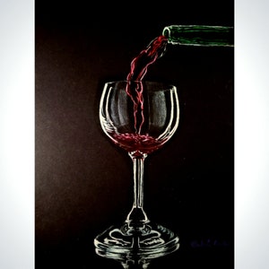 Pouring wine print
