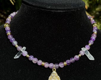 Amethyst Buddha Necklace
