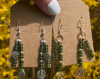 Green Swirl Dangles