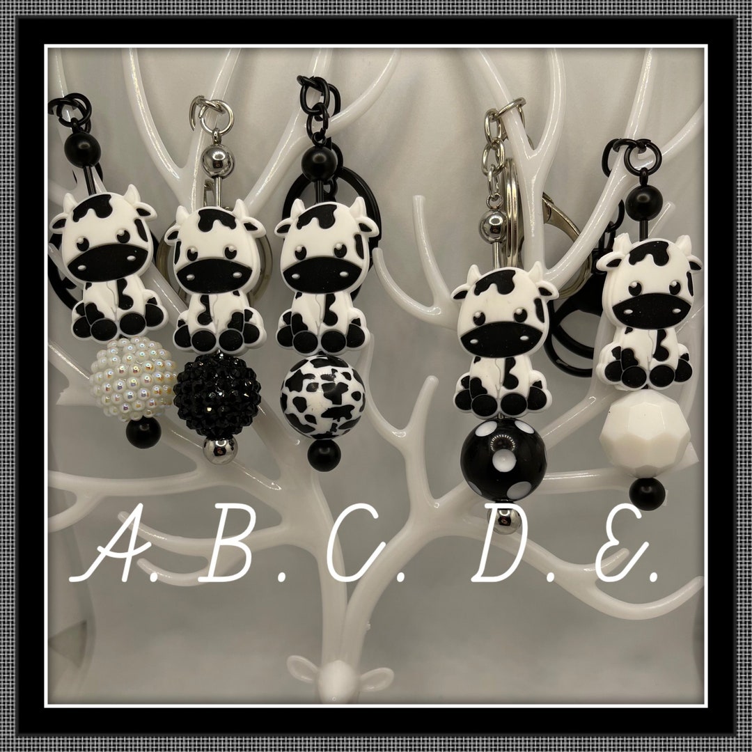 Moo Cow Keychains - Etsy