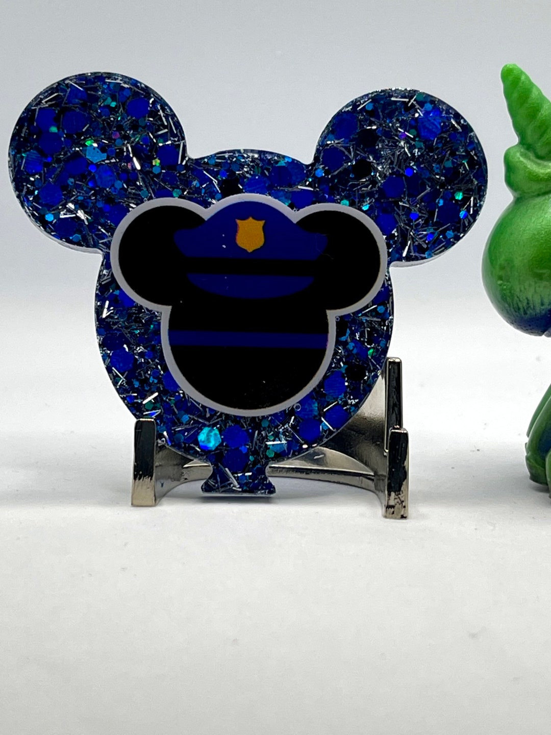 Disney Inspired Blue Line Flag ID Badge Reel, Phone Back, Brooch Pin ...