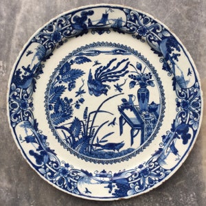 Antique 18th century Dutch Delft chinoiserie plate