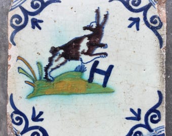 タイル 壁掛け 額絵　オランダ デルフトタイルの壁飾り | tsuitachi craft&brocante