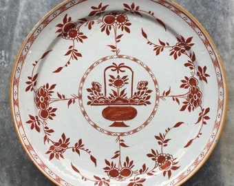 アンティークデルフト皿、18世紀オランダデルフト焼き、シノワズリ装飾