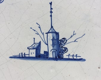 デルフト タイル 額装品 18世紀 オランダ アンティーク 18 世紀オランダのデルフトブルー タイル、オランダの