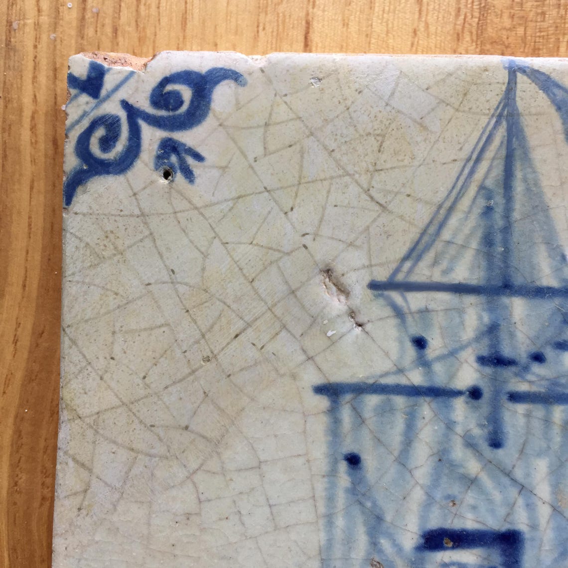 Antique 17th Century Dutch Delft Tile With Amsterdam Ship - Etsy