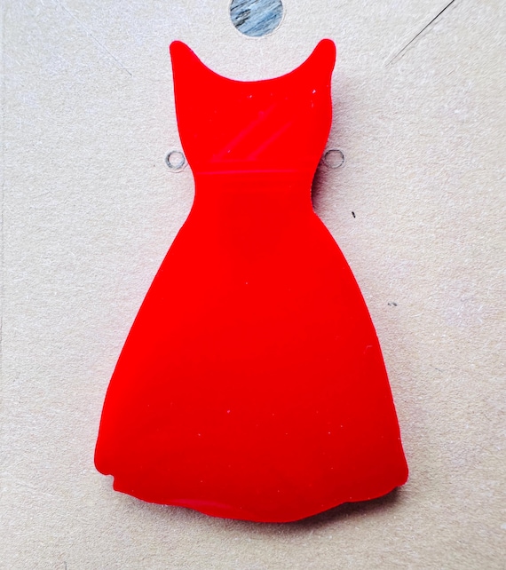 open lace back dress Small Red Dress Shaped Pins