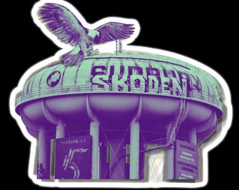 SKODEN Vinyl sticker Sudbury Ontario Water Tower Graffiti Indigenous Pride