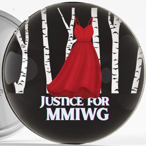 Red Dress MMIWG Buttons – Bulk Awareness Pins | Missing Murdered Indigenous Women | Red Dress Day School & Event Pack (50/100/500)
