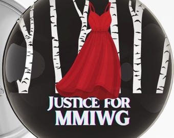 Red Dress MMIWG Buttons – Bulk Awareness Pins | Missing Murdered Indigenous Women | Red Dress Day School & Event Pack (50/100/500)