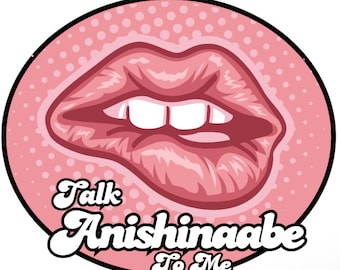 Talk Anishinaabe to me vinyl sticker (vinyl Indigenous language pride)