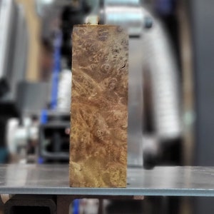 Knife Handle Material or Wood Turning Blank -Premium Quality, Stabilized Maple Burl Block (2&quot;x2-1/16&quot;x5-5/8&quot;)