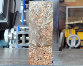 Knife Handle Material or Wood Turning Blank - Stabilized Maple Burl Block (1-5/8"x1-7/8"x5-1/16")