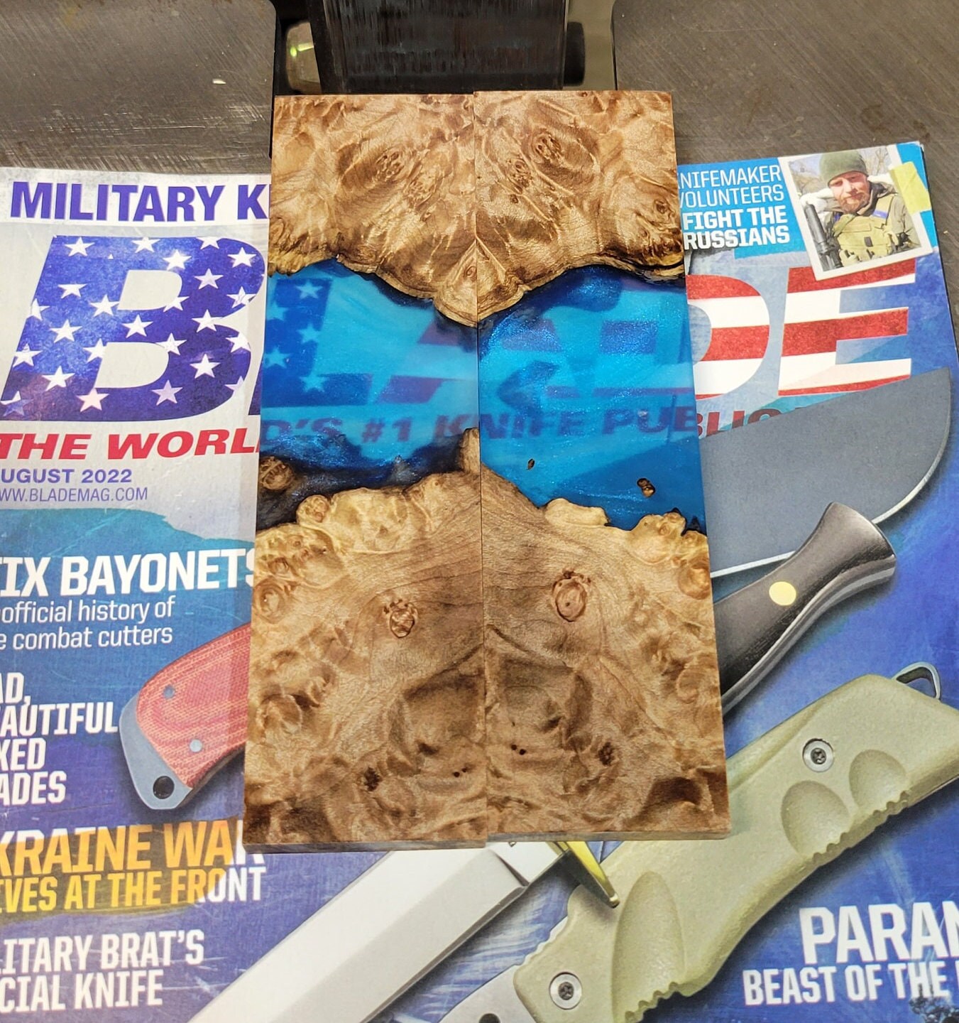 Knife Scales Hybrid Stabilized Maple Burl & Alumilite Etsy