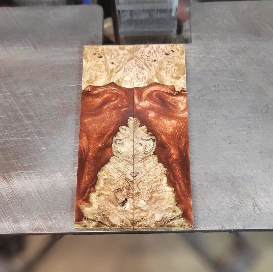 Knife Scaleshybrid Stabilized Maple Burl & Alumilite Etsy