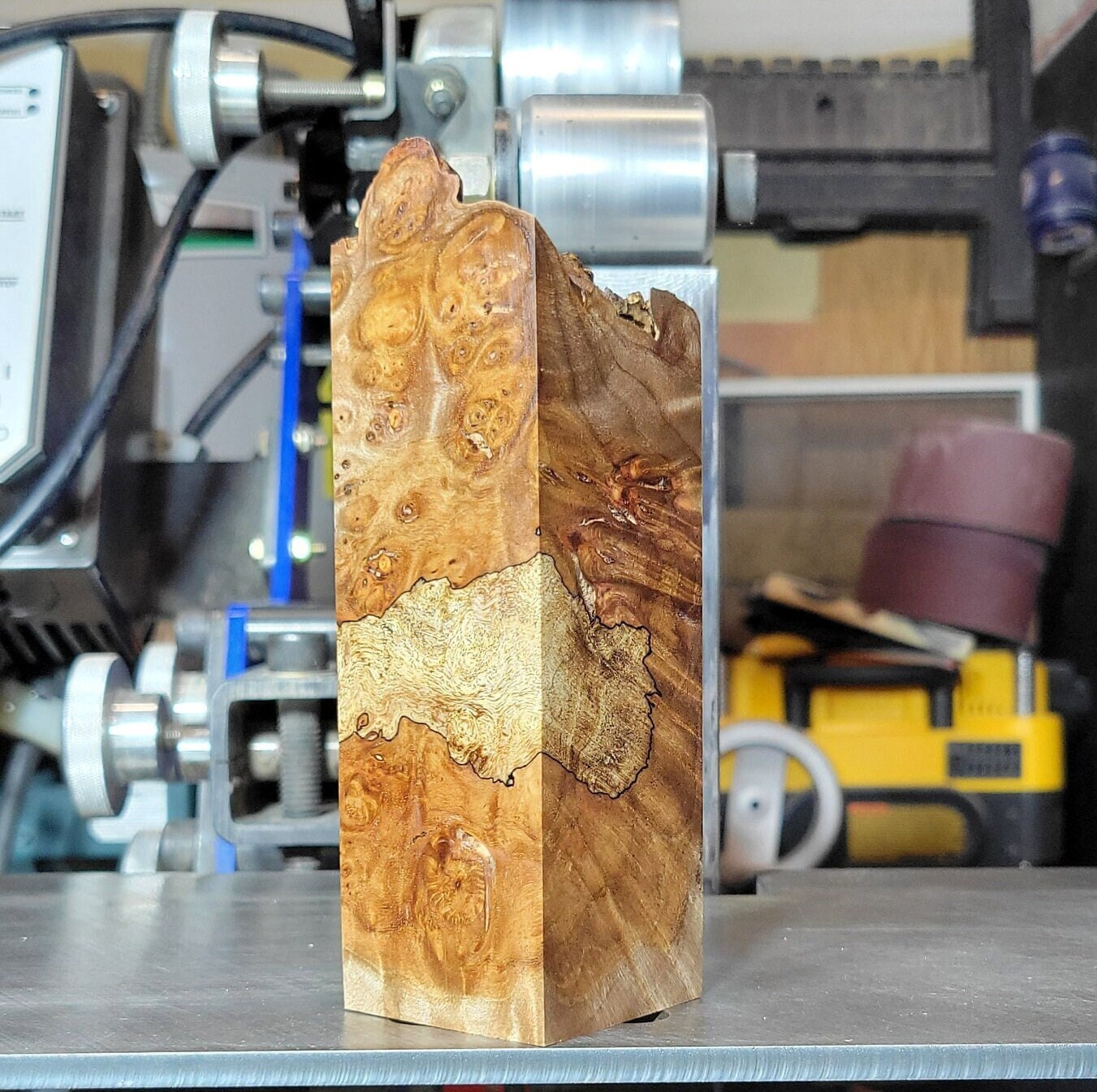 Maple Burl Honeycomb Hybrid Knife Scales – TheBlankSpace