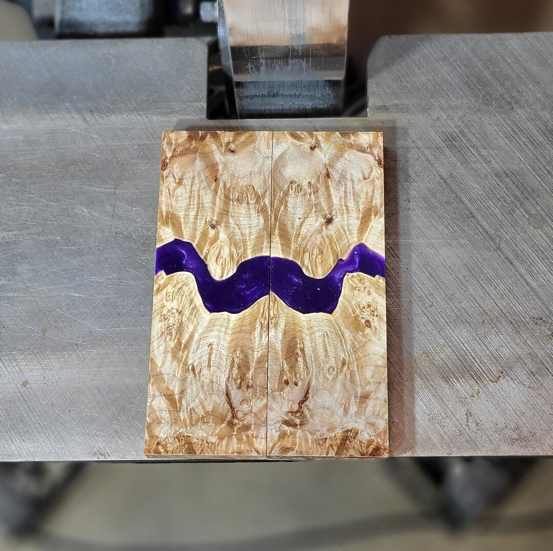 Knife Scales Hybrid Stabilized Maple Burl & Alumilite Resin Etsy