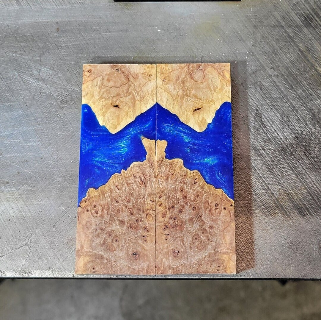 Knife Scales Hybrid Stabilized Maple Burl & Alumilite Etsy