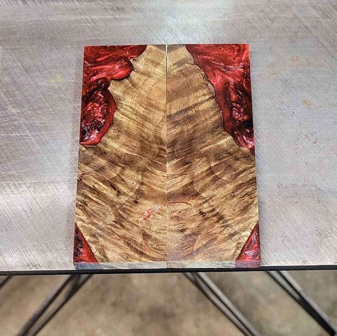 Knife Scales hybrid Stabilized Walnut Burl and Alumilite Etsy