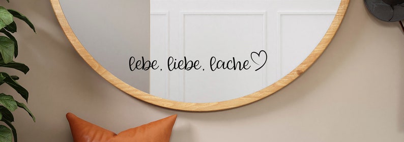 Spiegelaufkleber / Aufkleber lebe, liebe, lache Badezimmer, Dekoration, Deko, Wohnung Bild 1