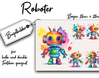 Bügelbilder Roboter für Kinder, Bügelbild Roboter