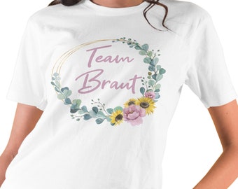 Bügelbild Braut | DIY T Shirt |Team Braut | |JGA Team Braut | Hochzeit| Eukalyptus