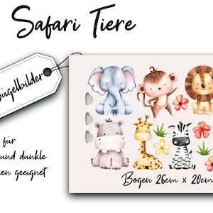 Iron-on transfers safari for children, iron-on transfers safari animals