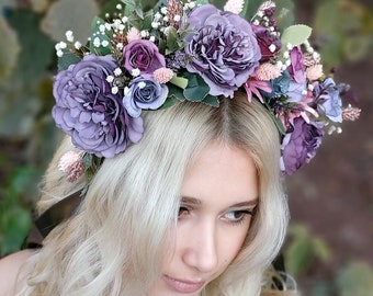 Elegant Hair wreath - bridal wedding crown -  flower maternity - flower crown - country wedding for women