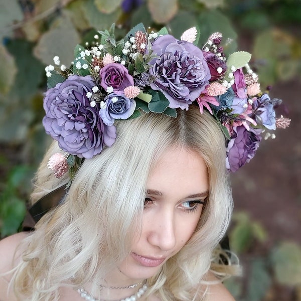 Eleganter Haarkranz - Braut Hochzeitskrone - Blumen Mutterschaft - Blumenkrone - Landhochzeit für Frauen