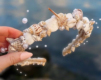 Mermaid Crown, Beach Mermaid Headband, Seashell Tiara, Mermaid Tiara, Seashell Crown