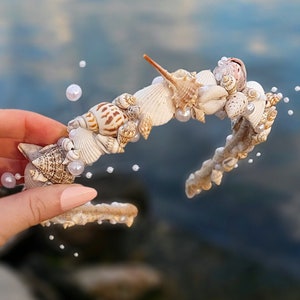 Mermaid Crown, Beach Mermaid Headband, Seashell Tiara, Mermaid Tiara, Seashell Crown