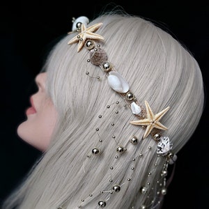 Starfish Crown, Mermaid Costume, Mermaid Crown, Beach Bridal Tiara, Seashell crown, Mermaid Costume, Beach Crown