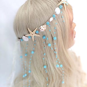 Blue Mermaid Crown, Ocean Crown, Siren Headband, Mermaid Hairpiece, Mermaid Costume