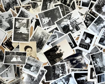VINTAGE PHOTO PACK 20+ Pieces Real Photo Prints Black and White Sepia For Collage Junk Journal Crafts Collecting