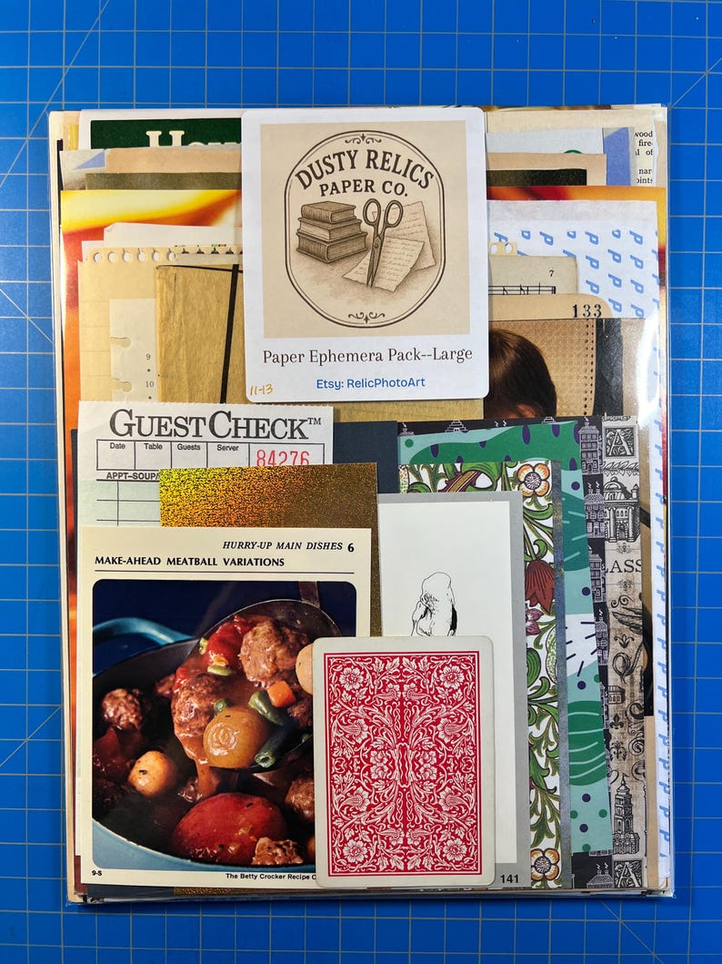 PAPER EPHEMERA PACK Large Collage Junk Journal Scrapbook Crafts 50+ Pcs ...
