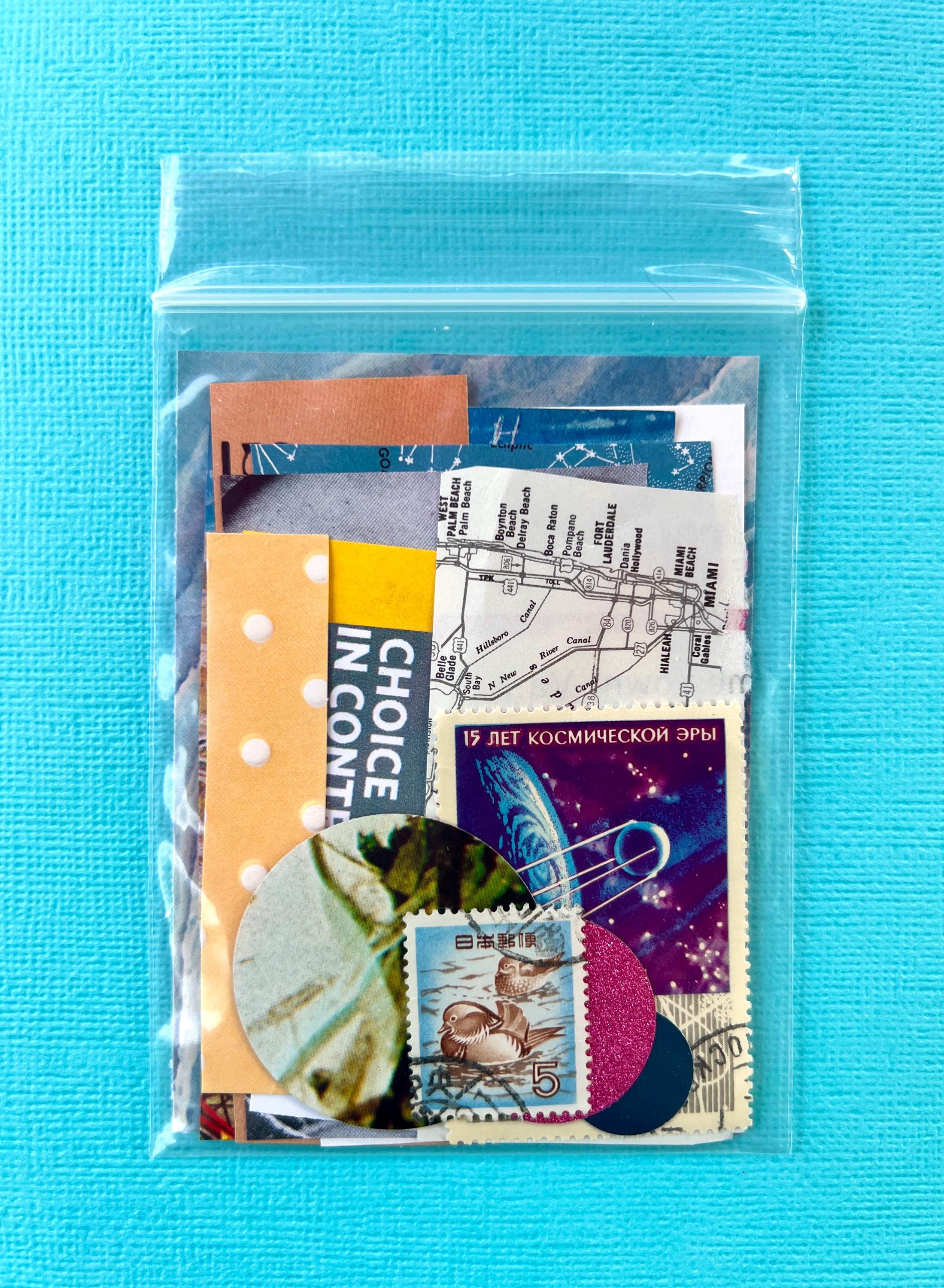 MINI COLLAGE SET of 3 Kits Small Paper Ephemera Mixed Media Bundle