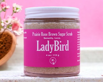 Prairie Rose Brown Sugar Scrub - Exfoliating & Moisturizing, Handcrafted with Simple, Natural, Vegan Ingredients