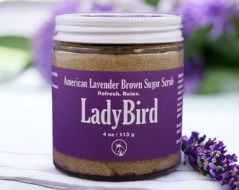 American Lavender Brown Sugar Scrub - Calming Exfoliation & Moisturizing, Handcrafted with Simple, Natural, Vegan Ingredients