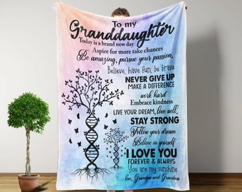 To My Granddaughter Blanket, Birthday Gifts For Women, Throw Blanket, Gifts For Her, Gifts For Granddaughter From Grandma, Kids Gifts