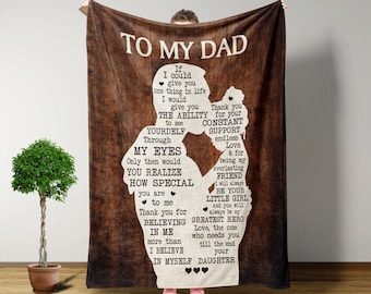 A mi manta de papá, regalo de cumpleaños de papá, regalos del día de los papás de la hija, manta de tiro, regalos de cumpleaños para hombres, regalos de Navidad para hombres