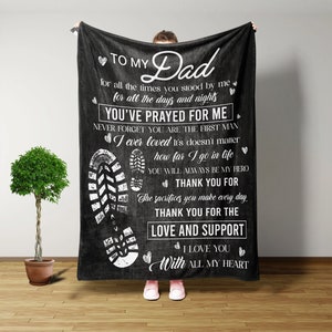 To My Dad Blanket, Throw Blanket, Dad Birthday Gift, Birthday Gifts For Men, Dads Day Gifts From Daughter, Christmas Gifts For Men