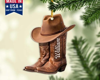 Cowboy Boot Christmas Ornament 2025, Keepsake Gift For Western Lovers, , Western Gifts For Cowboy Cowgirl, Cowgirl Boot Ornaments